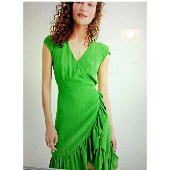 J Crew Faux Wrap Ruffle Dress Size 00 - Picture 9 of 13